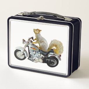 Squirrel on Motorcycle Lunch Box