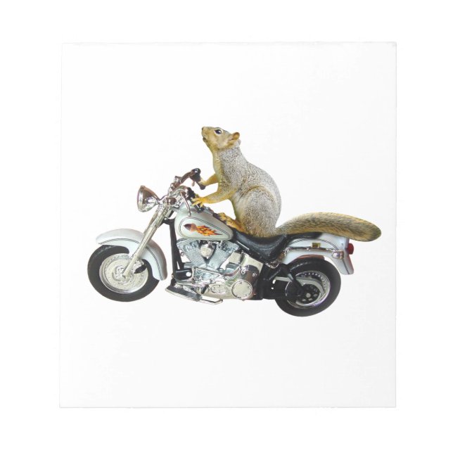 Squirrel on Motorcycle Notepad (Front)