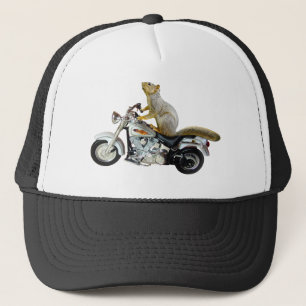 Squirrel on Motorcycle Trucker Hat