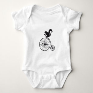 squirrel on vintage bicycle baby bodysuit