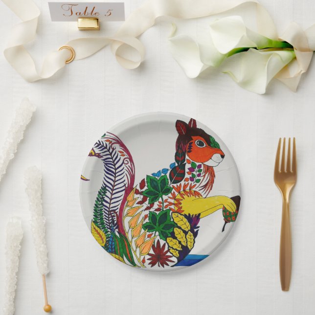 Squirrel Paper Plate (Wedding)