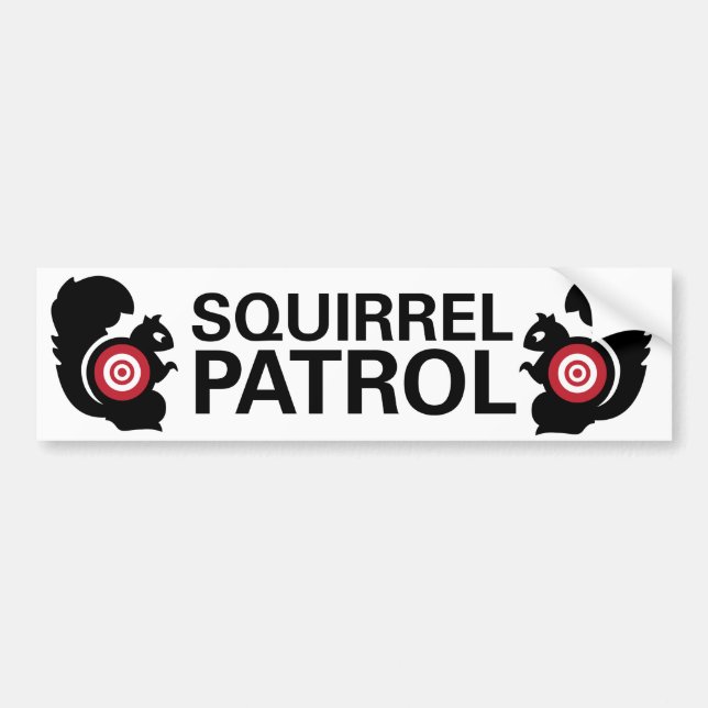 Squirrel Patrol Bumper Sticker (Front)