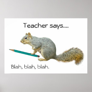 Squirrel Pencil Poster