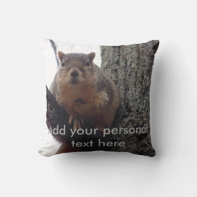 Squirrel pillow with personal text (Front)