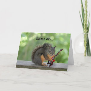 Squirrel Playing Electric Guitar Card