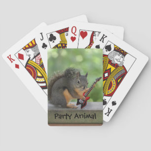 Squirrel Playing Electric Guitar Playing Cards