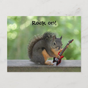 Squirrel Playing Electric Guitar Postcard