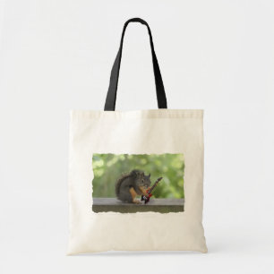 Squirrel Playing Electric Guitar Tote Bag
