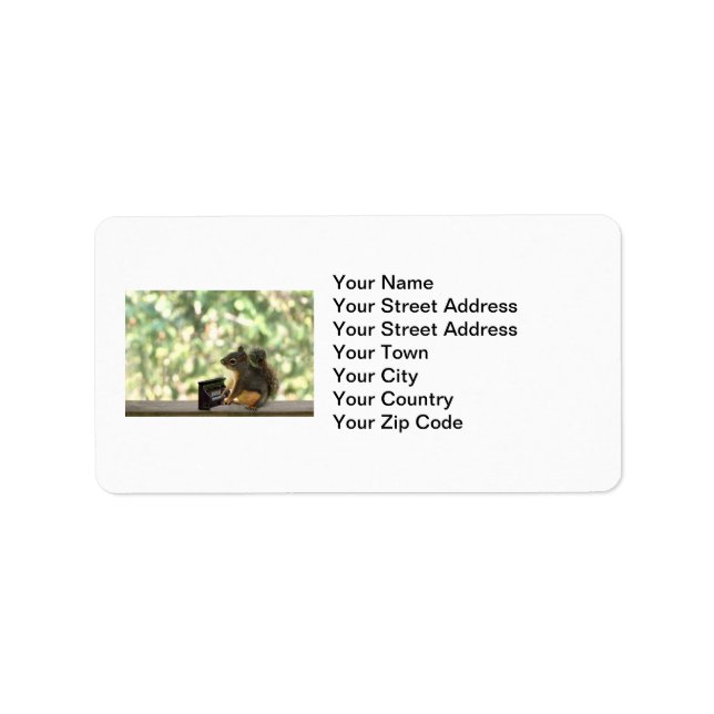 Squirrel Playing Piano Label (Front)