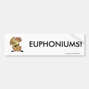 Squirrel Playing the Euphonium Bumper Sticker