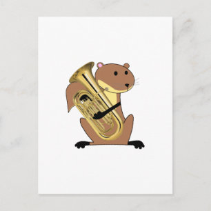 Squirrel Playing the Euphonium Postcard