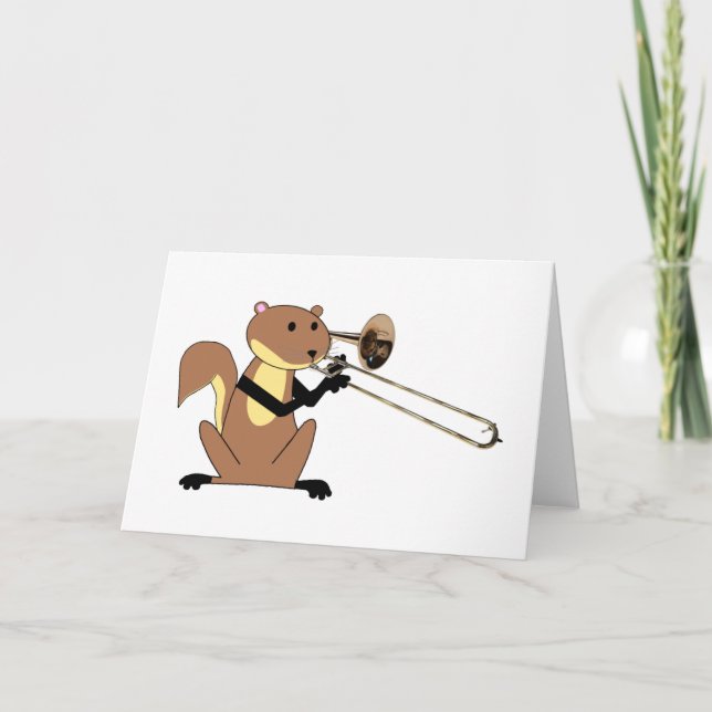 Squirrel Playing the Trombone Card (Front)