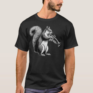 Squirrel Playing Trumpet Trumpeter Instrument Musi T-Shirt