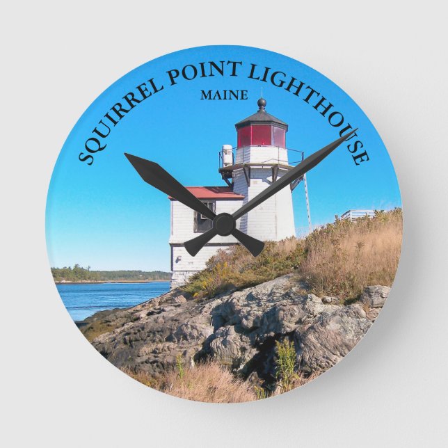 Squirrel Point Lighthouse, Maine Wall Clock (Front)