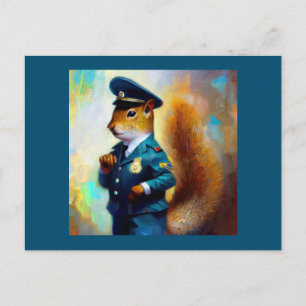 Squirrel Policeman Postcard