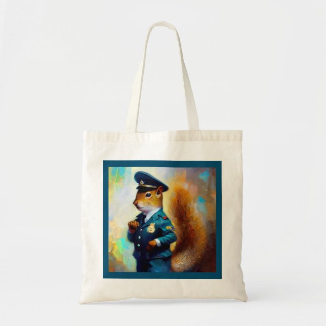 Squirrel Policeman Tote Bag (Front)