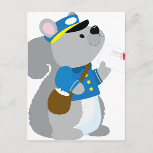 Squirrel Postman Postcard