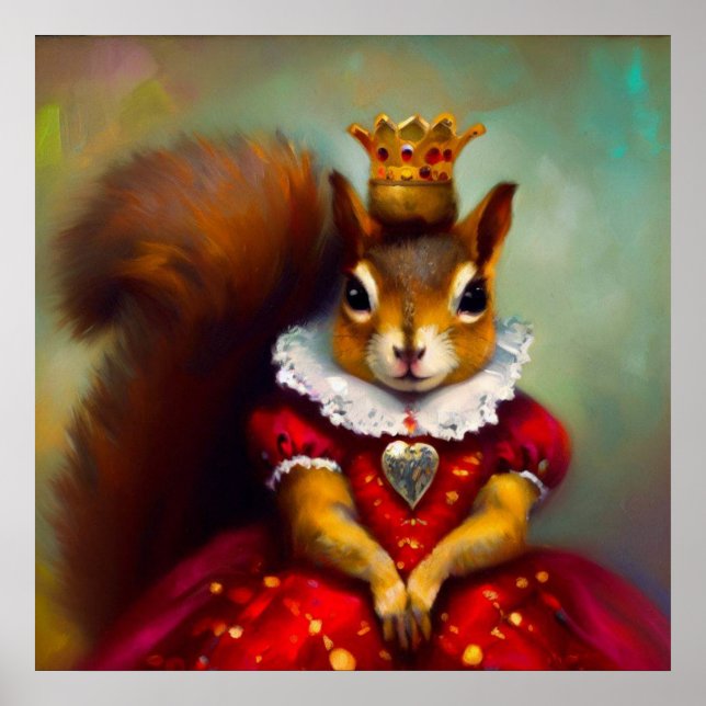 Squirrel Queen of Hearts Poster (Front)
