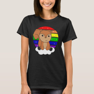 Squirrel Rainbow Glitter Kawaii Croissant T-Shirt