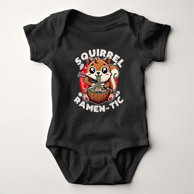 Squirrel Ramen-tic Baby Bodysuit (Front)