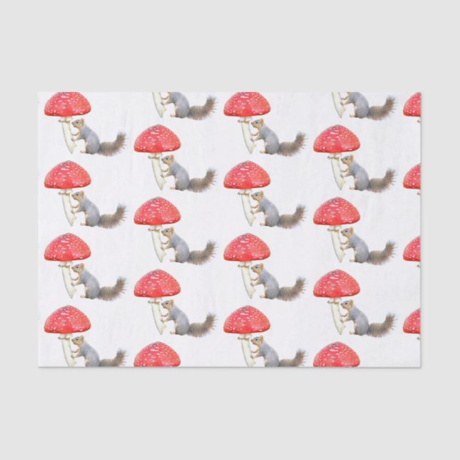 Squirrel Red Mushroom Tissue Paper (Front)