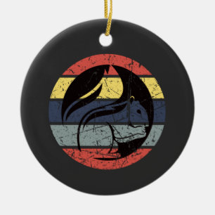 Squirrel Retro  Ceramic Ornament
