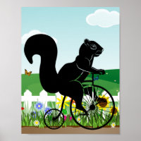Squirrel Rider on Old Bike