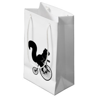 Squirrel Rider on Old Bike Small Gift Bag