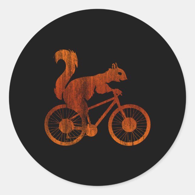 Squirrel Riding A Bicycle Bike Squirrel Classic Round Sticker (Front)