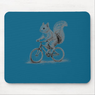 Squirrel riding bicycle funny cycling animal bike mouse pad