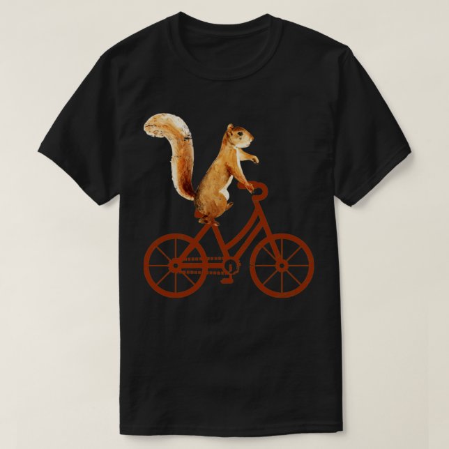 Squirrel Riding Bicycle Squirrel T-Shirt (Design Front)
