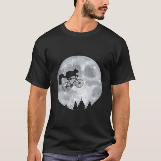 Squirrel Riding Moon Bike Halloween Lunar Cycling T-Shirt
