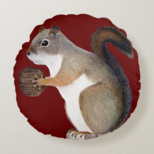 Squirrel Round Cushion (Front)