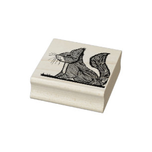 Squirrel rubber stamp