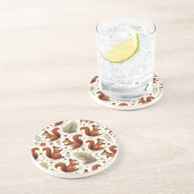 Squirrel Sandstone Coaster (Side)