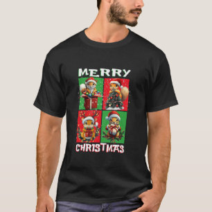 Squirrel Santa Animals Lover Merry Christmas Tree T-Shirt