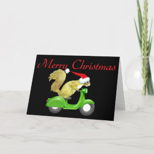 Squirrel Santa Christmas Card