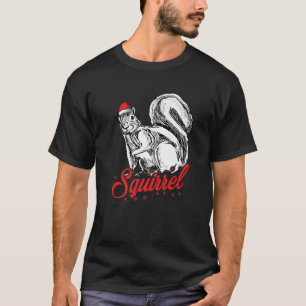 Squirrel Santa Hat Christmas Cute X-Mas Boys Girls T-Shirt