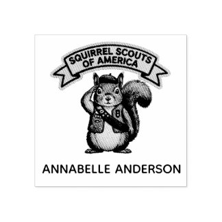 Squirrel Scouts Personalise Rubber Stamp