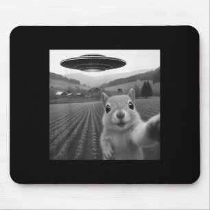 Squirrel Selfie With Alien Ufo Funny Gifts For Men Mouse Pad