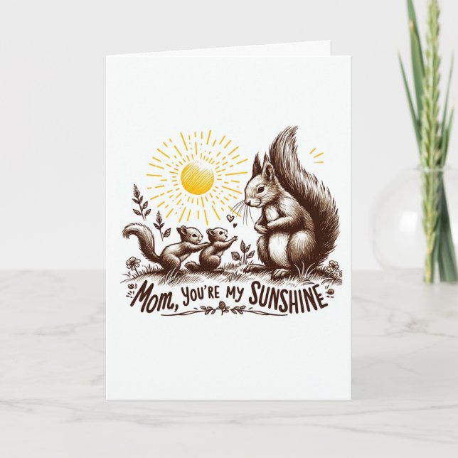Squirrel Serenade: Sunshine and Affection Holiday Card (Front)