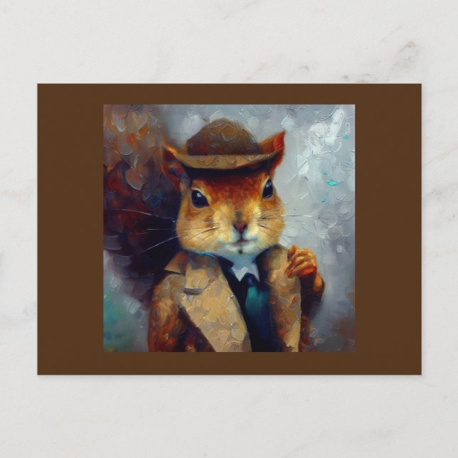 Squirrel Sherlock Holmes Postcard (Front)