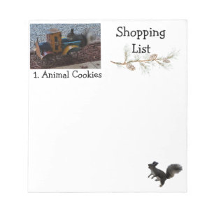 Squirrel Shopping List Notepad