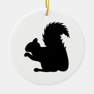 Squirrel Silhouette Ceramic Tree Decoration