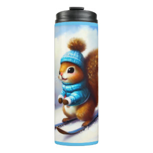 Squirrel Skiing Thermal Tumbler