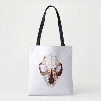 SQUIRREL SKULL tote wht