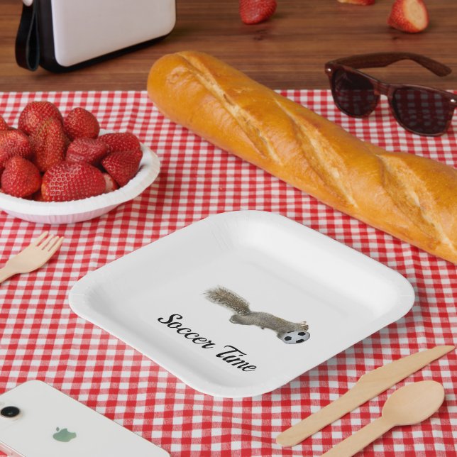 Squirrel Soccer Paper Plates (Picnic)