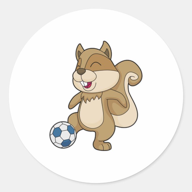 Squirrel Soccer player Soccer Classic Round Sticker (Front)