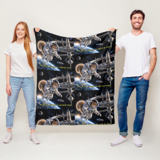 Squirrel Space Future Fleece Blanket