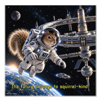 Squirrel Space Future Photo Print